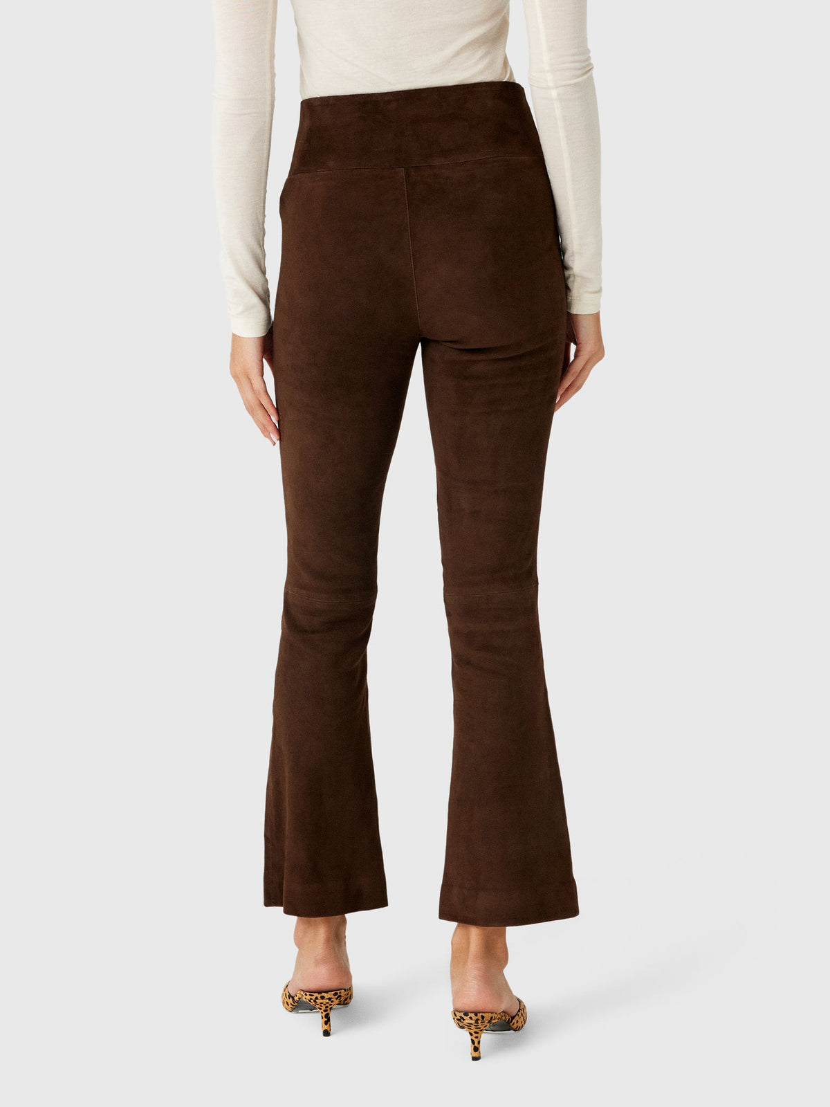 SPRWMN Women's Suede Ankle Flare Legging