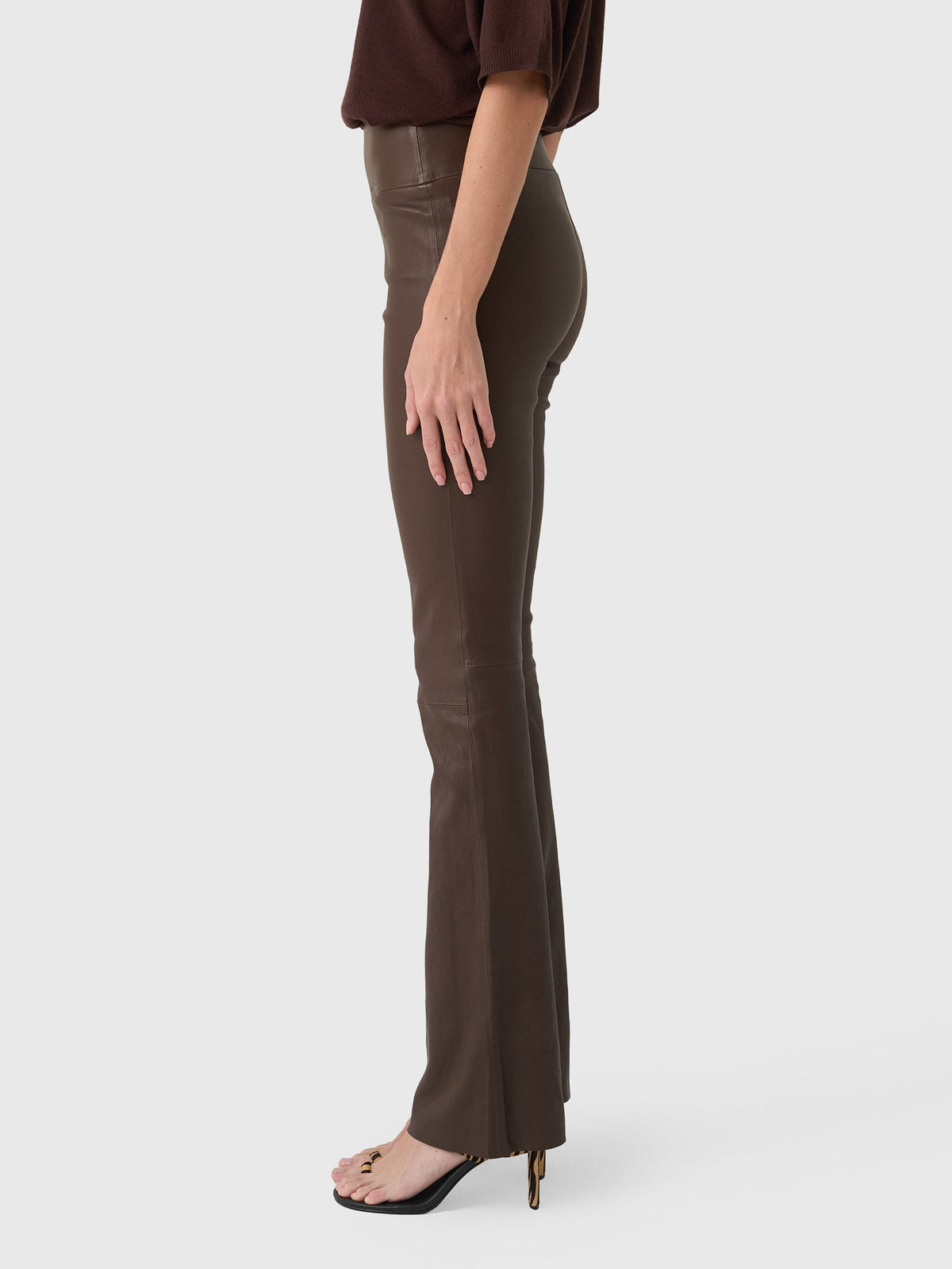 SPRWMN Women's Jane Leather Micro Flare Pant