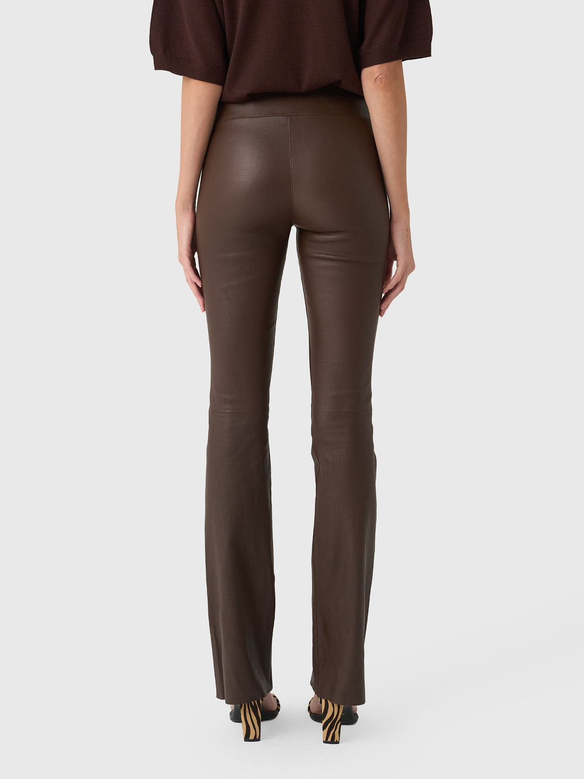 SPRWMN Women's Jane Leather Micro Flare Pant