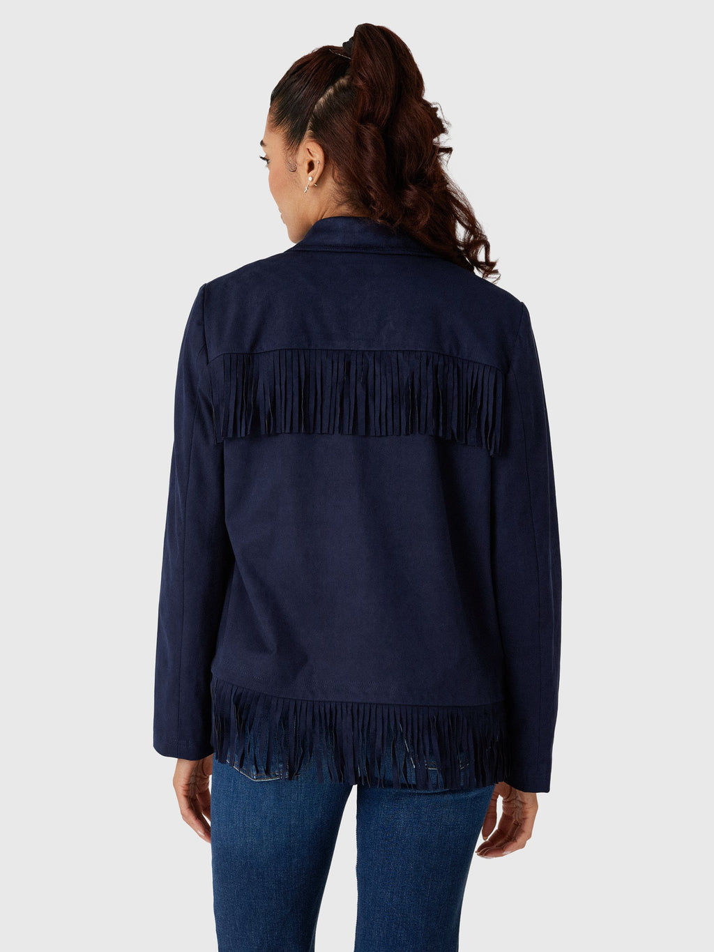 Love Note Women's Fringe Suede Jacket