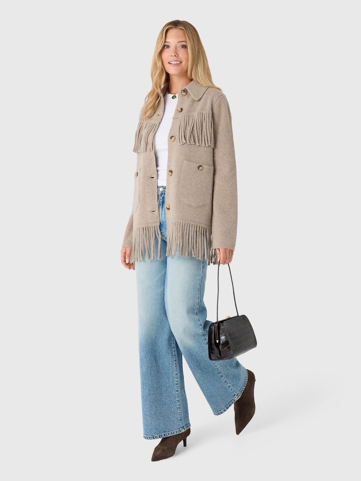 Love Note Women's Fringe Sweater Jacket