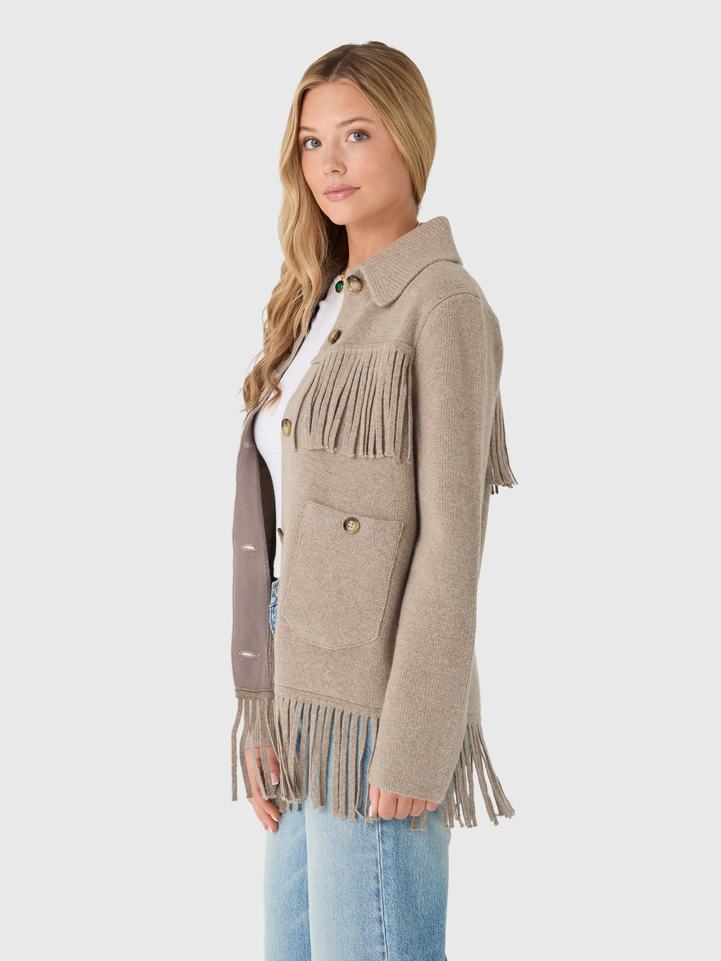 Love Note Women's Fringe Sweater Jacket