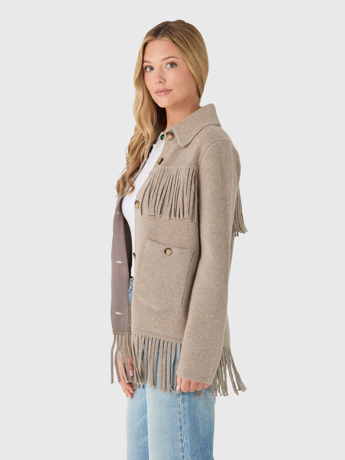 Love Note Women's Fringe Sweater Jacket