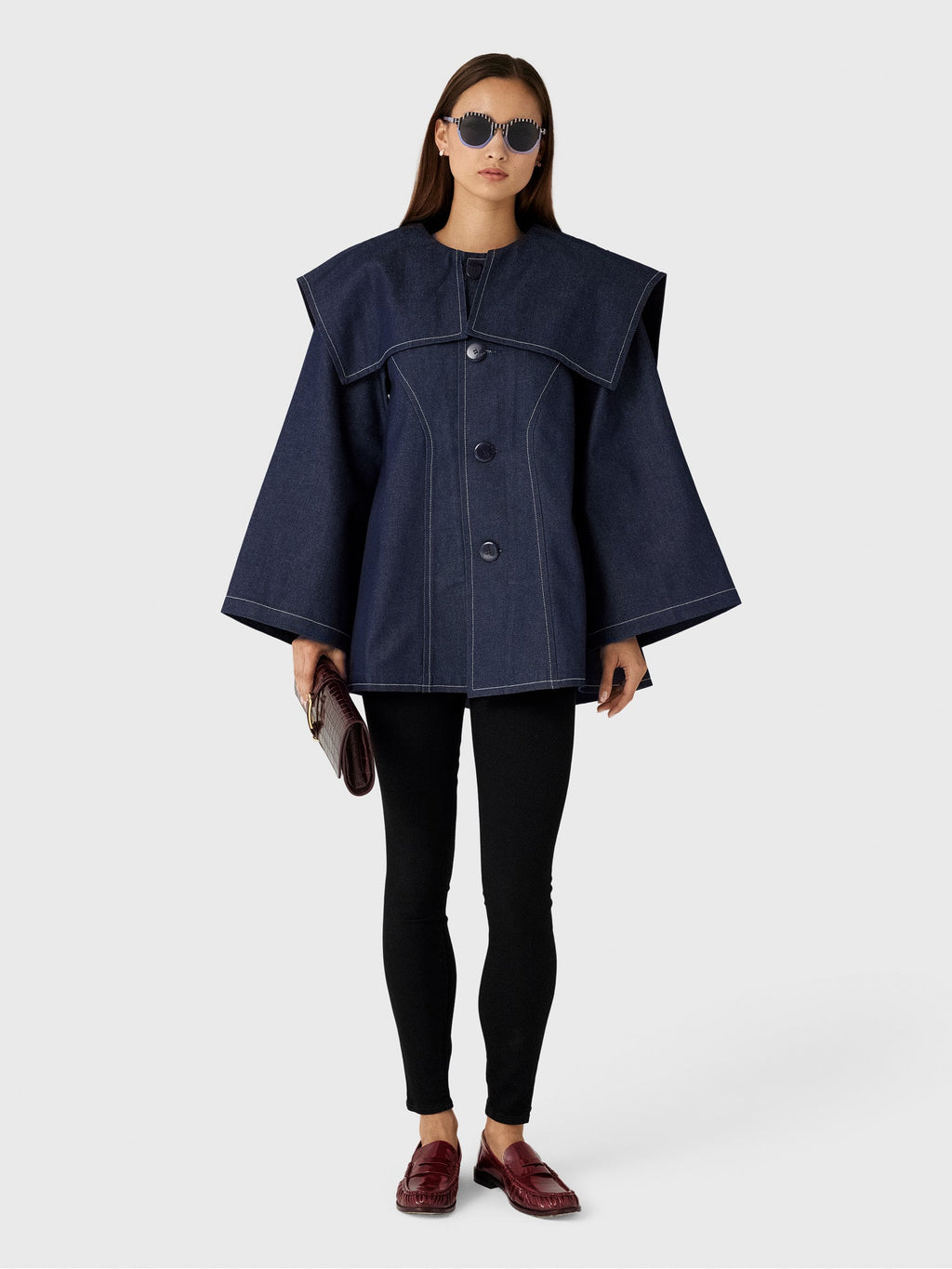 Les Vacances d'Irina Women's Denim Sailor Blouse