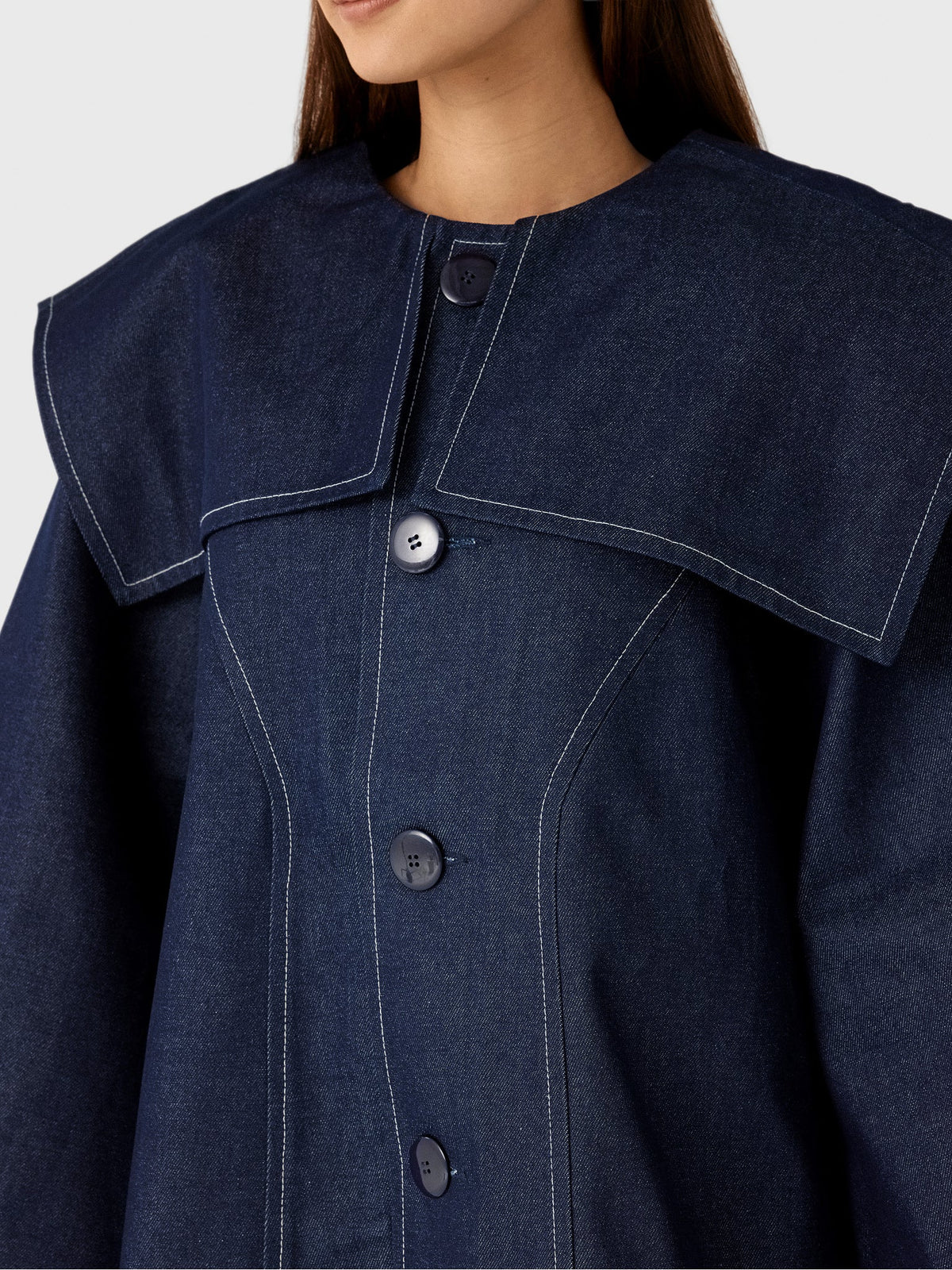 Les Vacances d'Irina Women's Denim Sailor Blouse