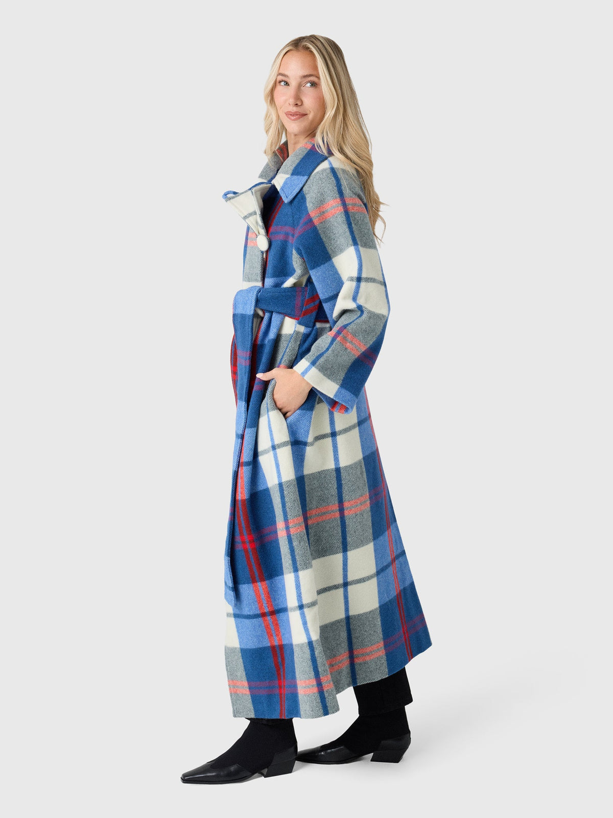 Les Vacances d'Irina Women's Long Check Coat