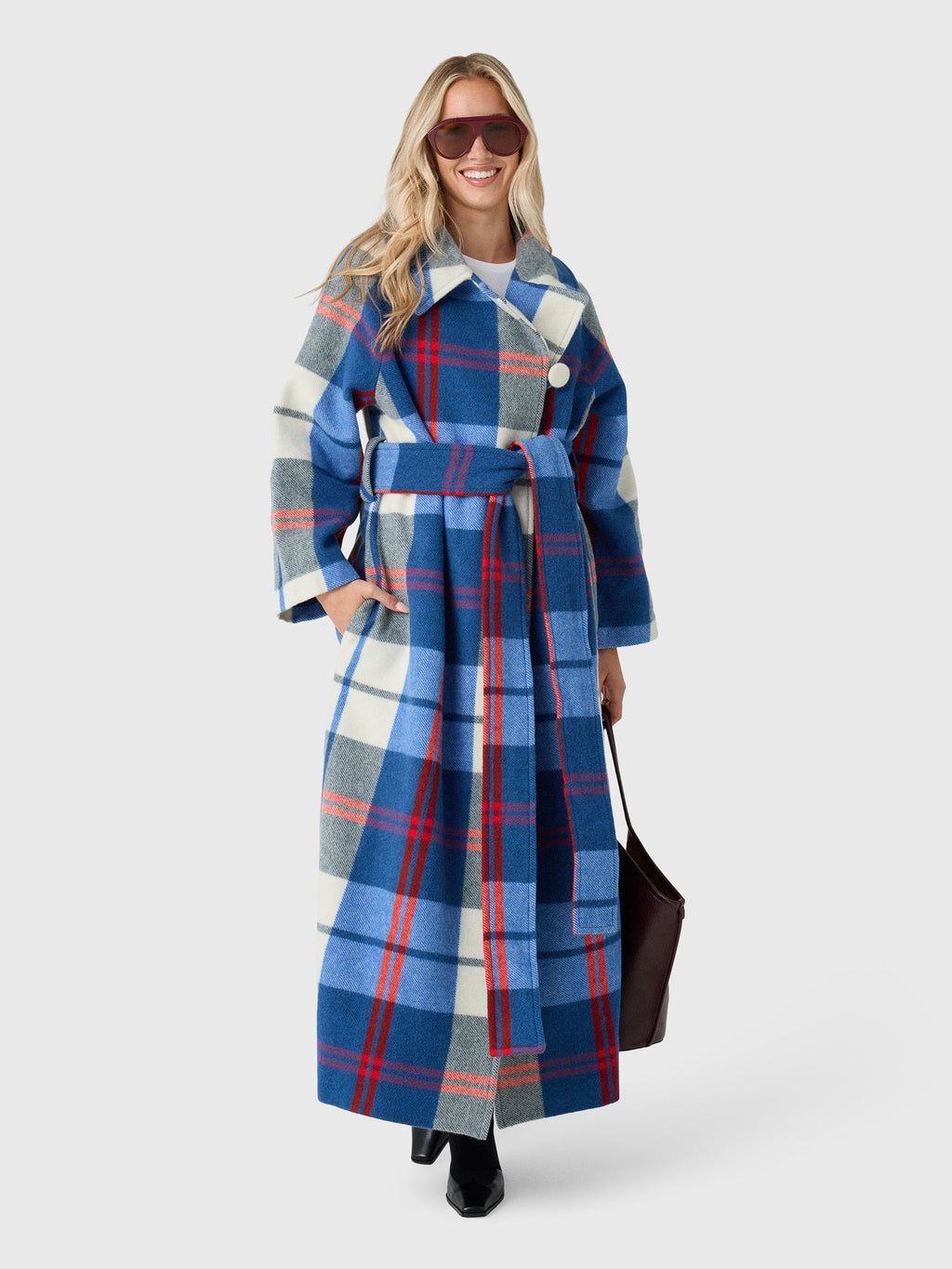 Les Vacances d'Irina Women's Long Check Coat