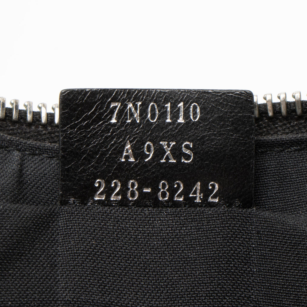 Fendi Coated Canvas FF Diagonal Clutch - Black/Grey/Yellow