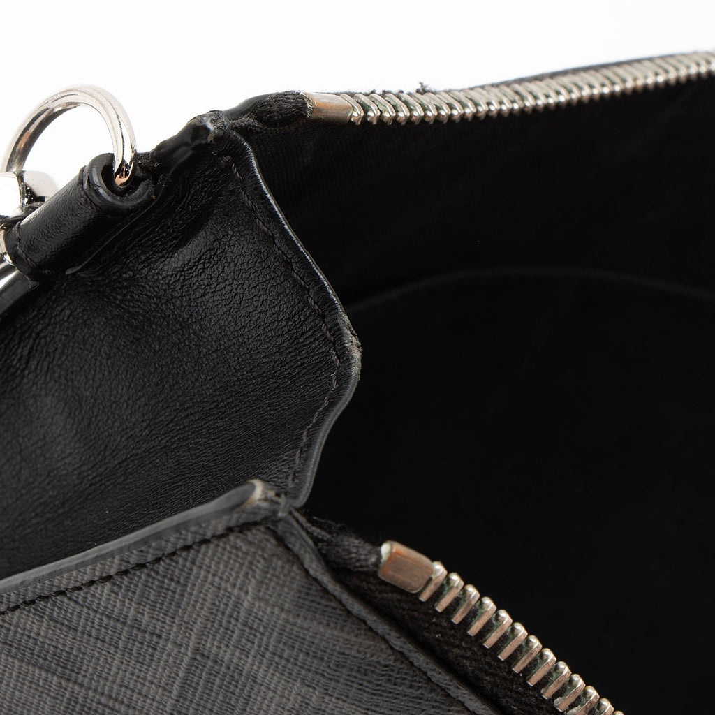 Fendi Coated Canvas FF Diagonal Clutch - Black/Grey/Yellow