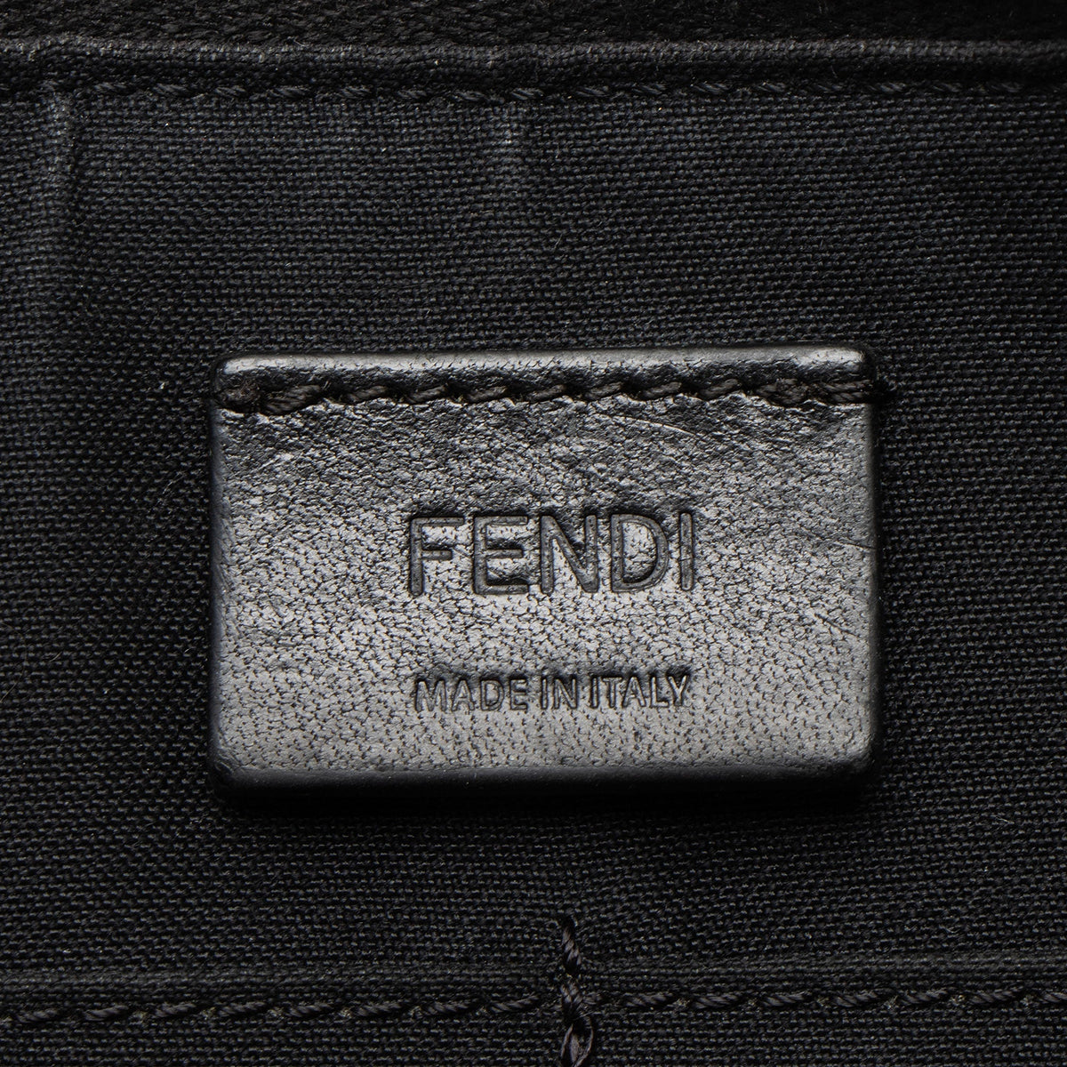 Fendi Coated Canvas FF Diagonal Clutch - Black/Grey/Yellow