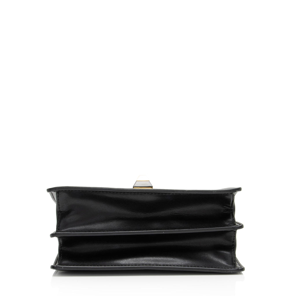 Fendi FF Embossed Calfskin Kan I Small Shoulder Bag - FINAL SALE - Black/Brown