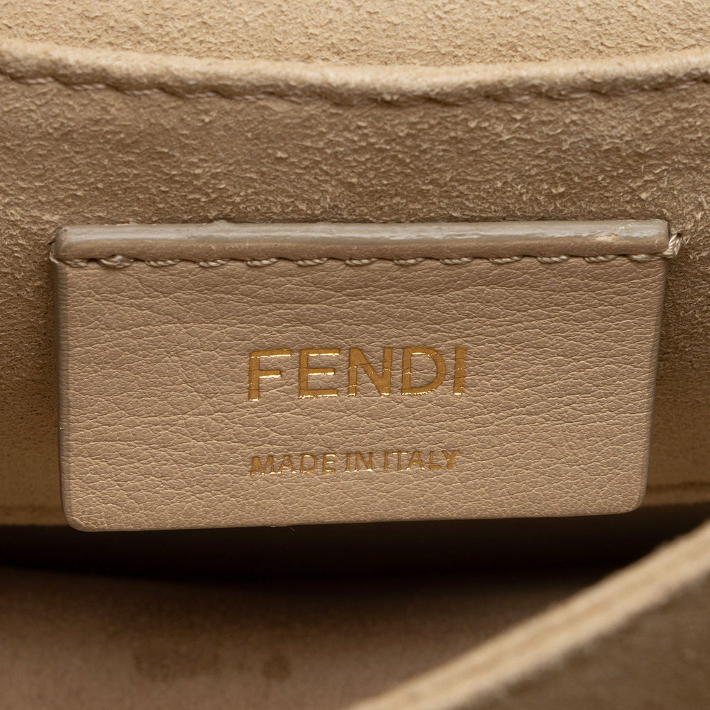 Fendi FF Embossed Calfskin Kan I Small Shoulder Bag - FINAL SALE - Black/Brown