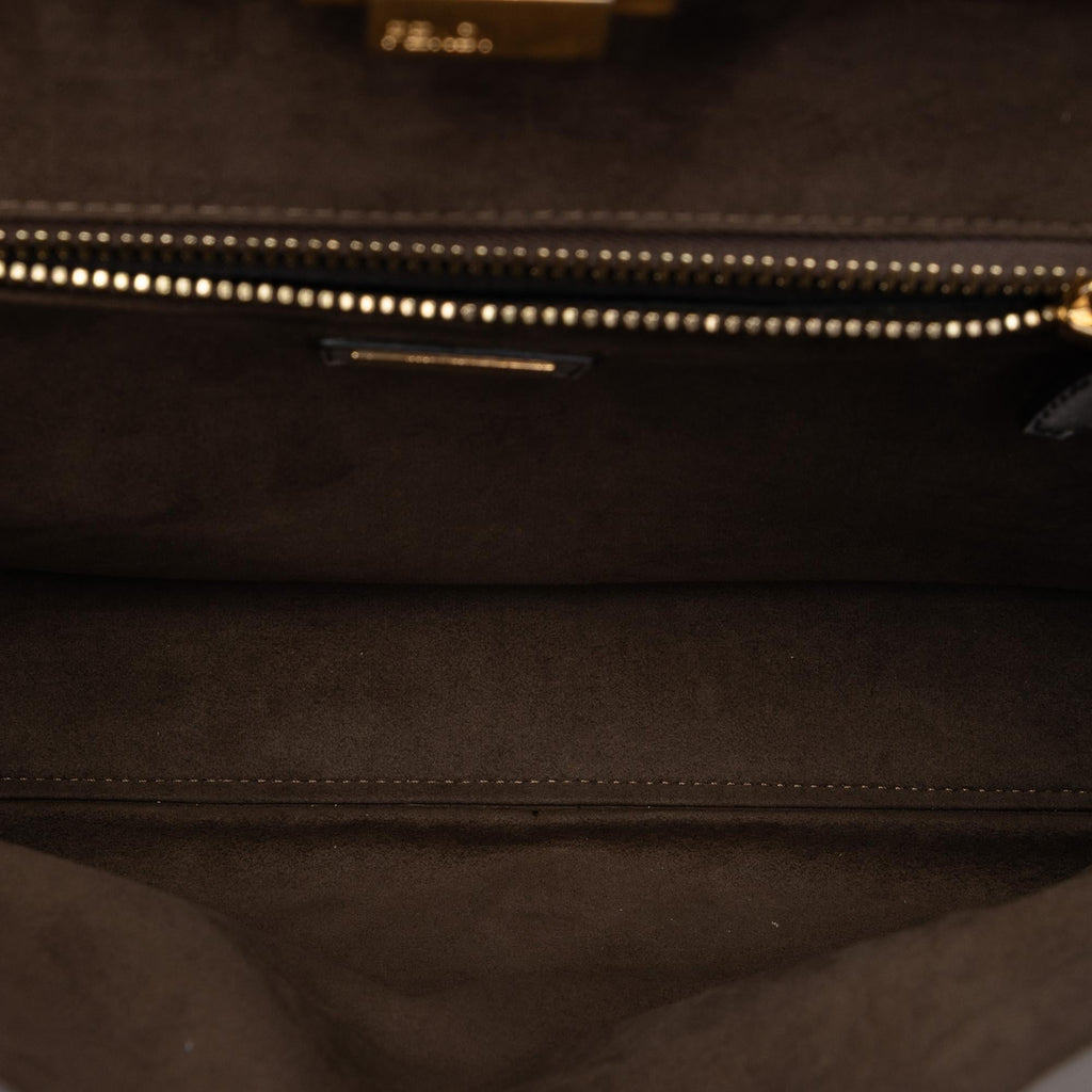 Fendi Large Calfskin Peekaboo Iconic Satchel - Grey