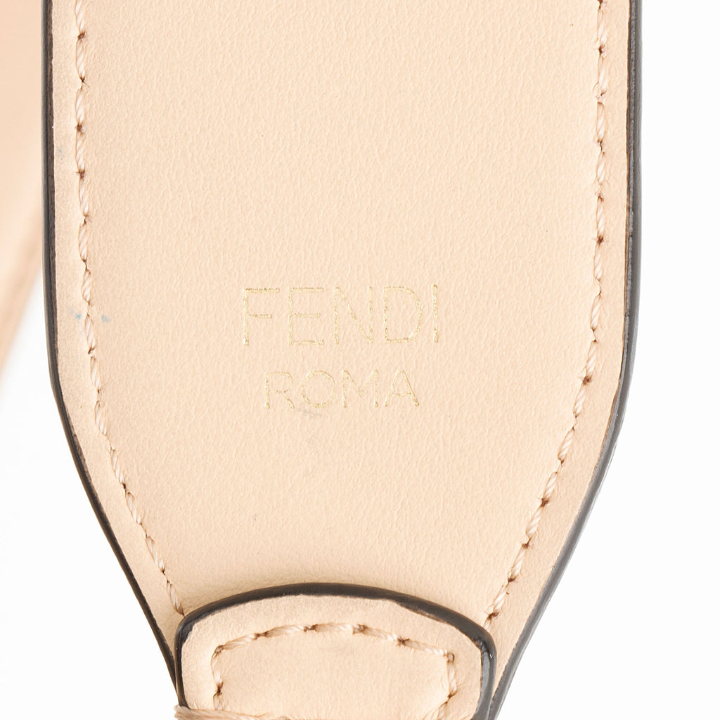 Fendi Leather Kan I F Medium Shoulder Bag - Beige