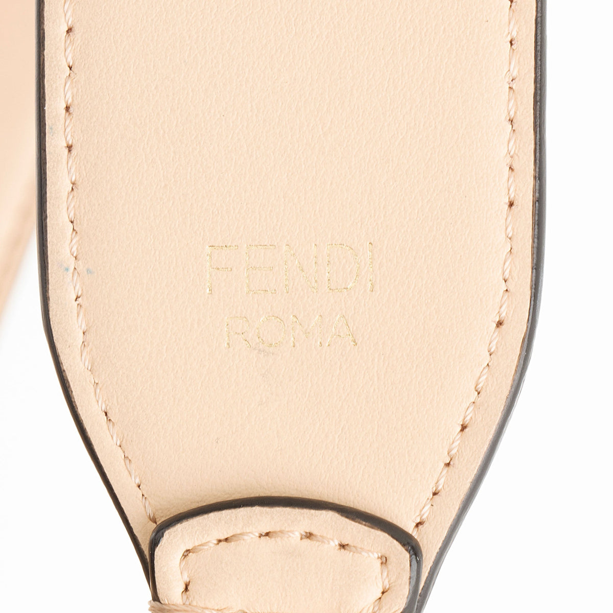 Fendi Leather Kan I F Medium Shoulder Bag - Beige