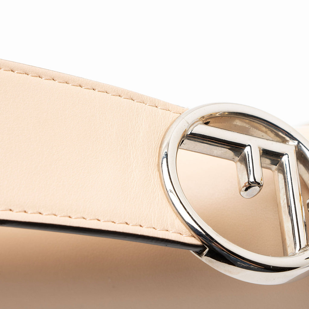 Fendi Leather Kan I F Medium Shoulder Bag - Beige