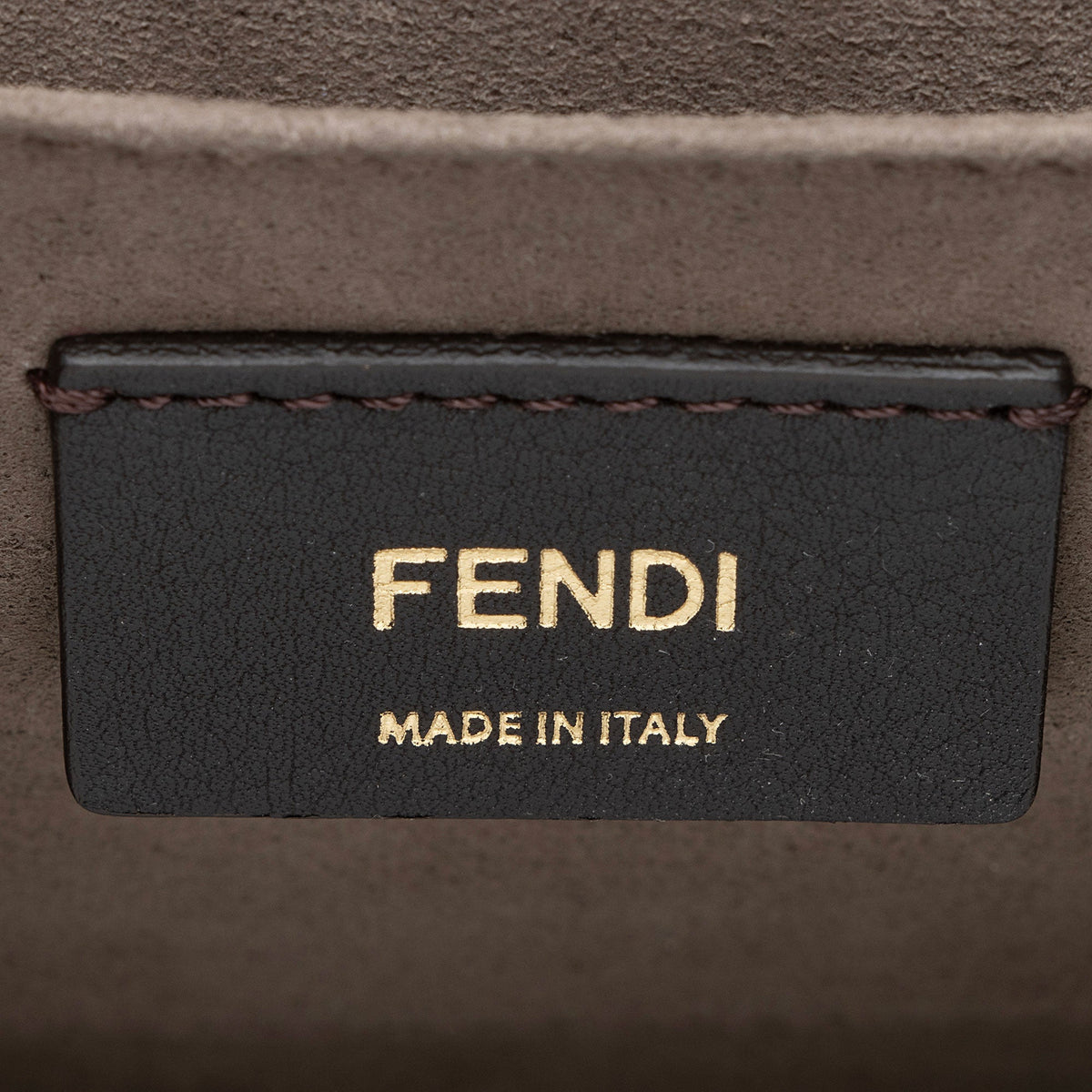 Fendi Leather Kan I F Medium Shoulder Bag - Beige