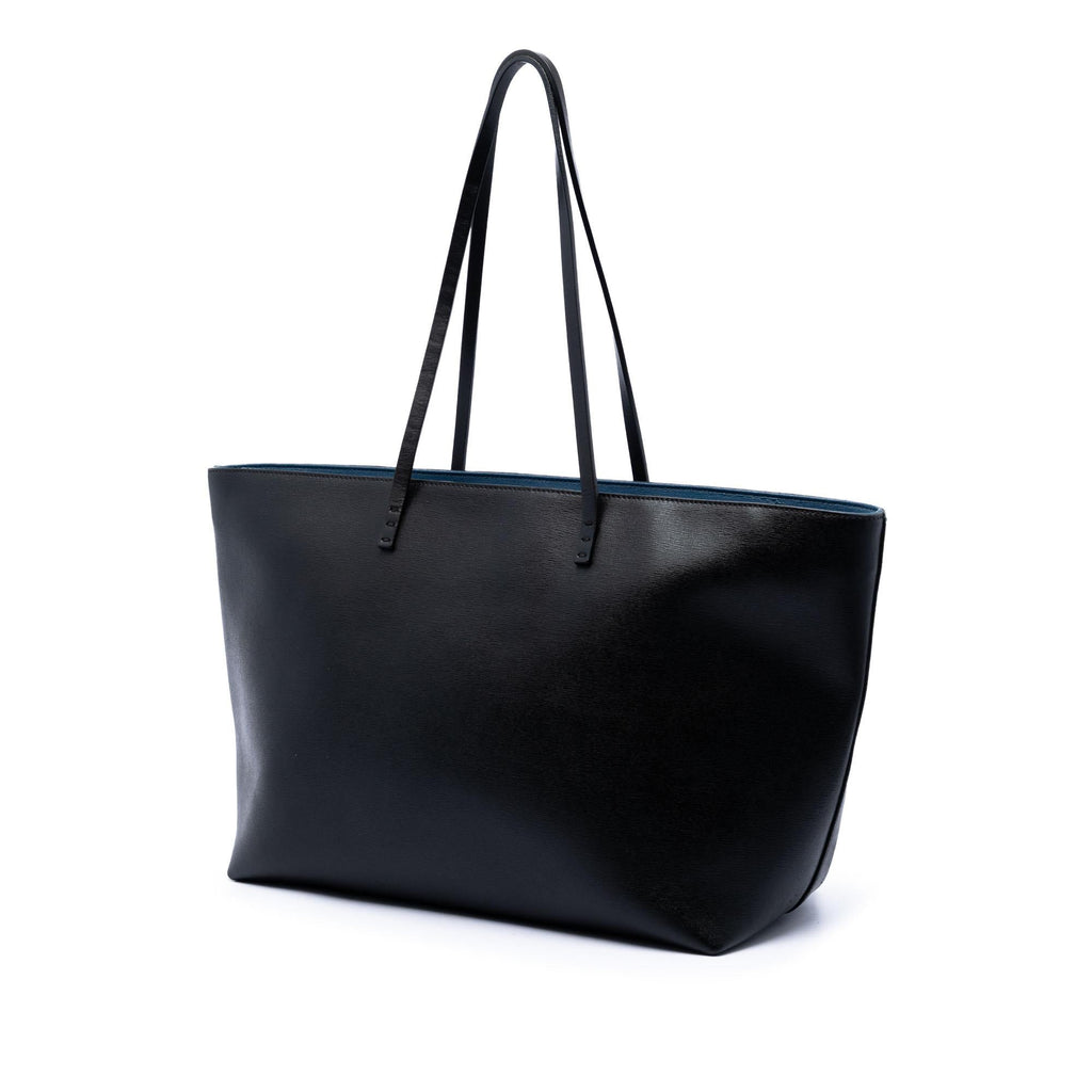 Fendi Leather Monster Roll Tote Bag - Black