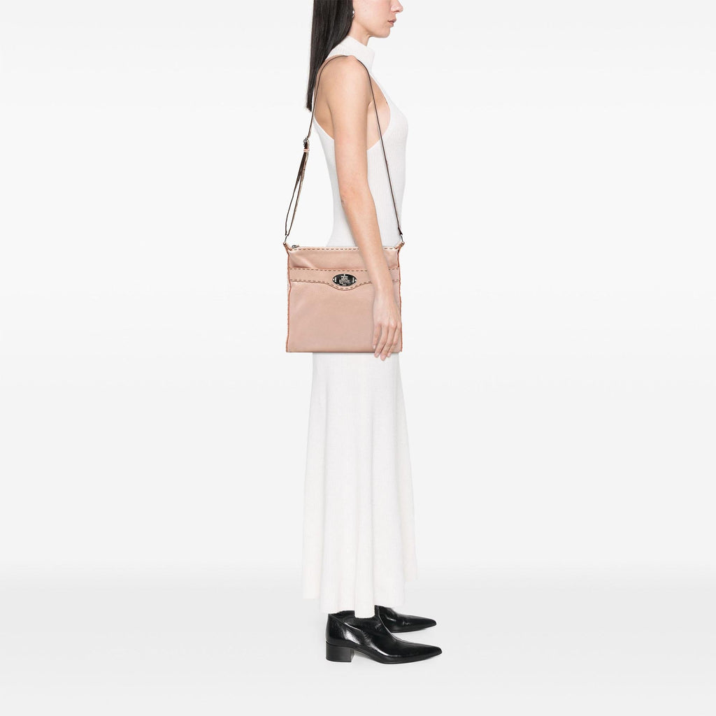 Fendi Leather Selleria Crossbody Bag - Pink