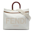 Fendi Medium Canvas Sunshine Shopper Tote Bag - Brown