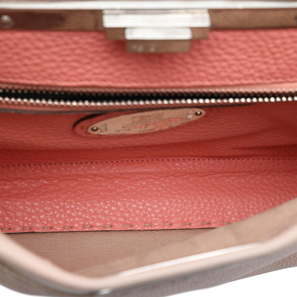 Fendi Medium Leather Selleria Peekaboo Iconic Satchel - Pink