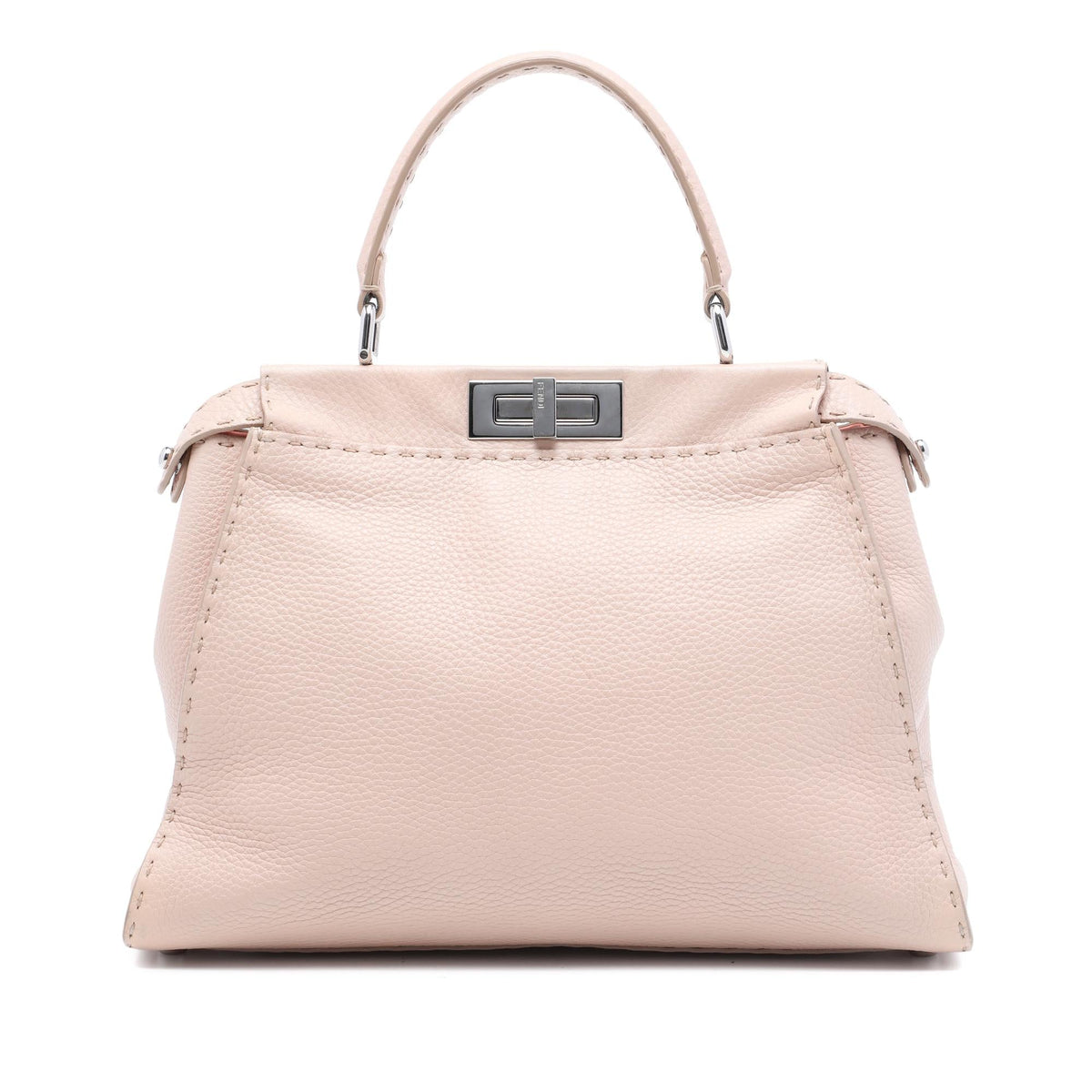Fendi Medium Leather Selleria Peekaboo Iconic Satchel - Pink