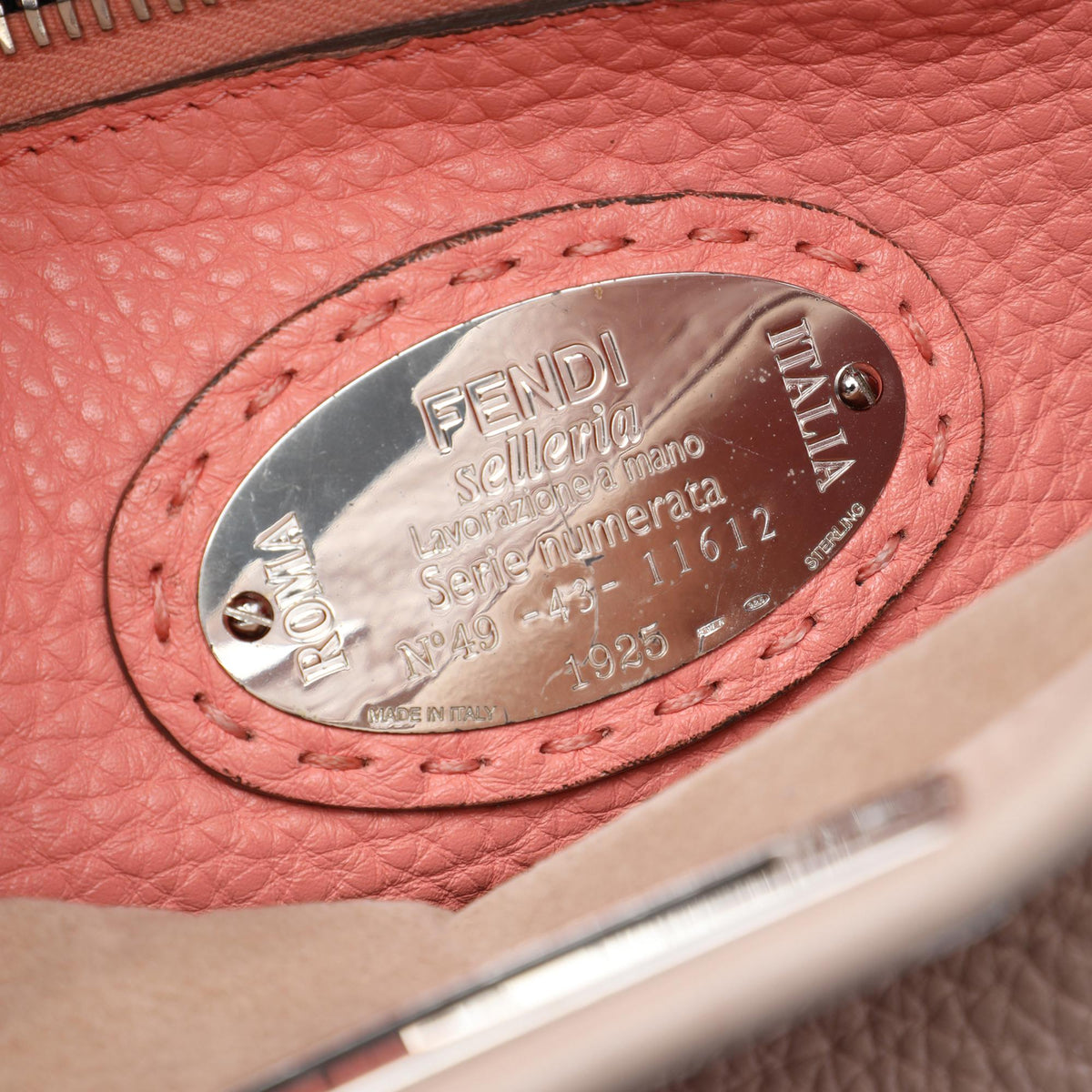 Fendi Medium Leather Selleria Peekaboo Iconic Satchel - Pink