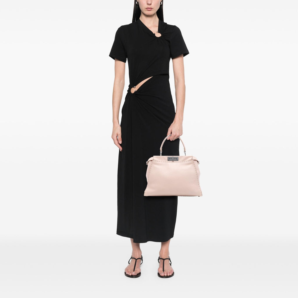 Fendi Medium Leather Selleria Peekaboo Iconic Satchel - Pink