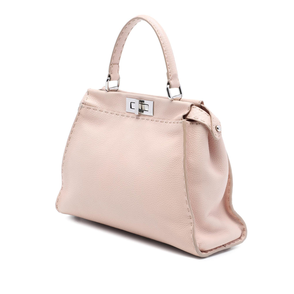 Fendi Medium Leather Selleria Peekaboo Iconic Satchel - Pink