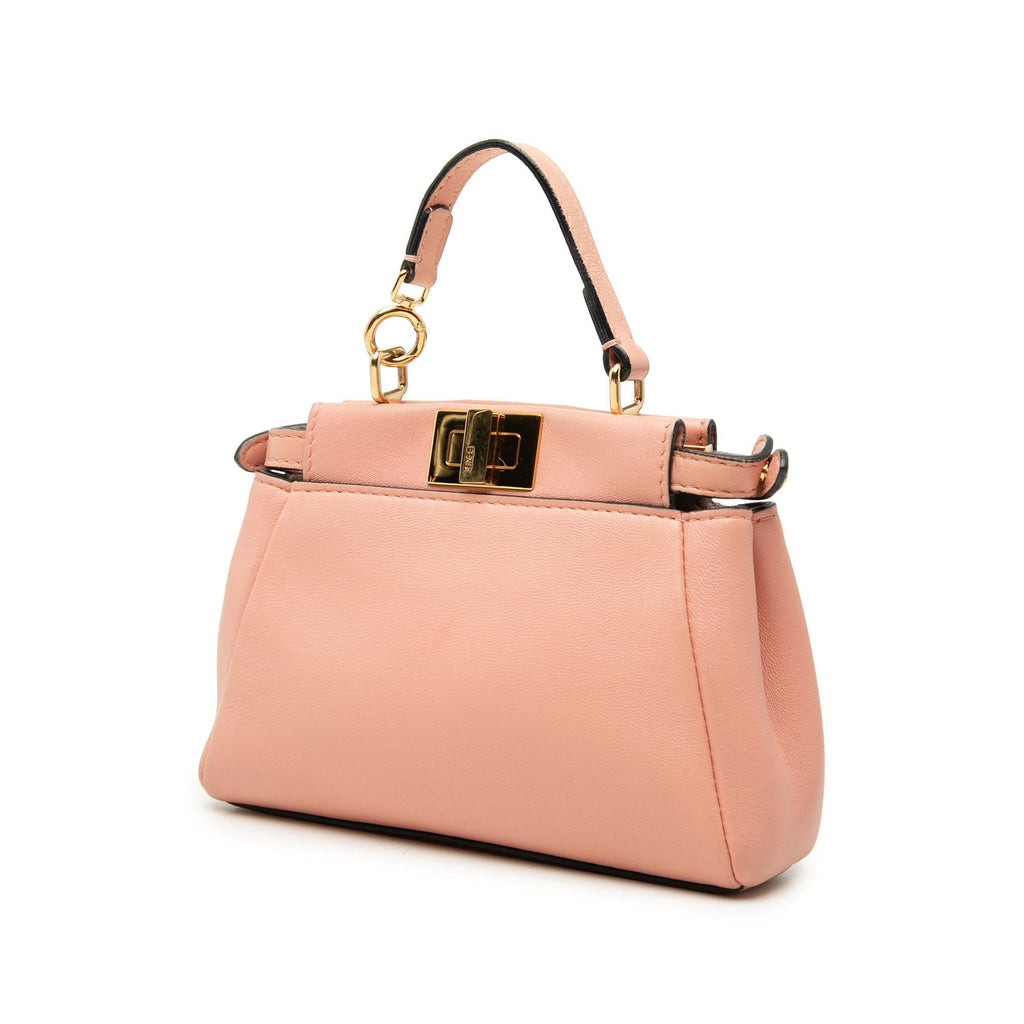 Fendi Micro Leather Peekaboo Satchel - Pink