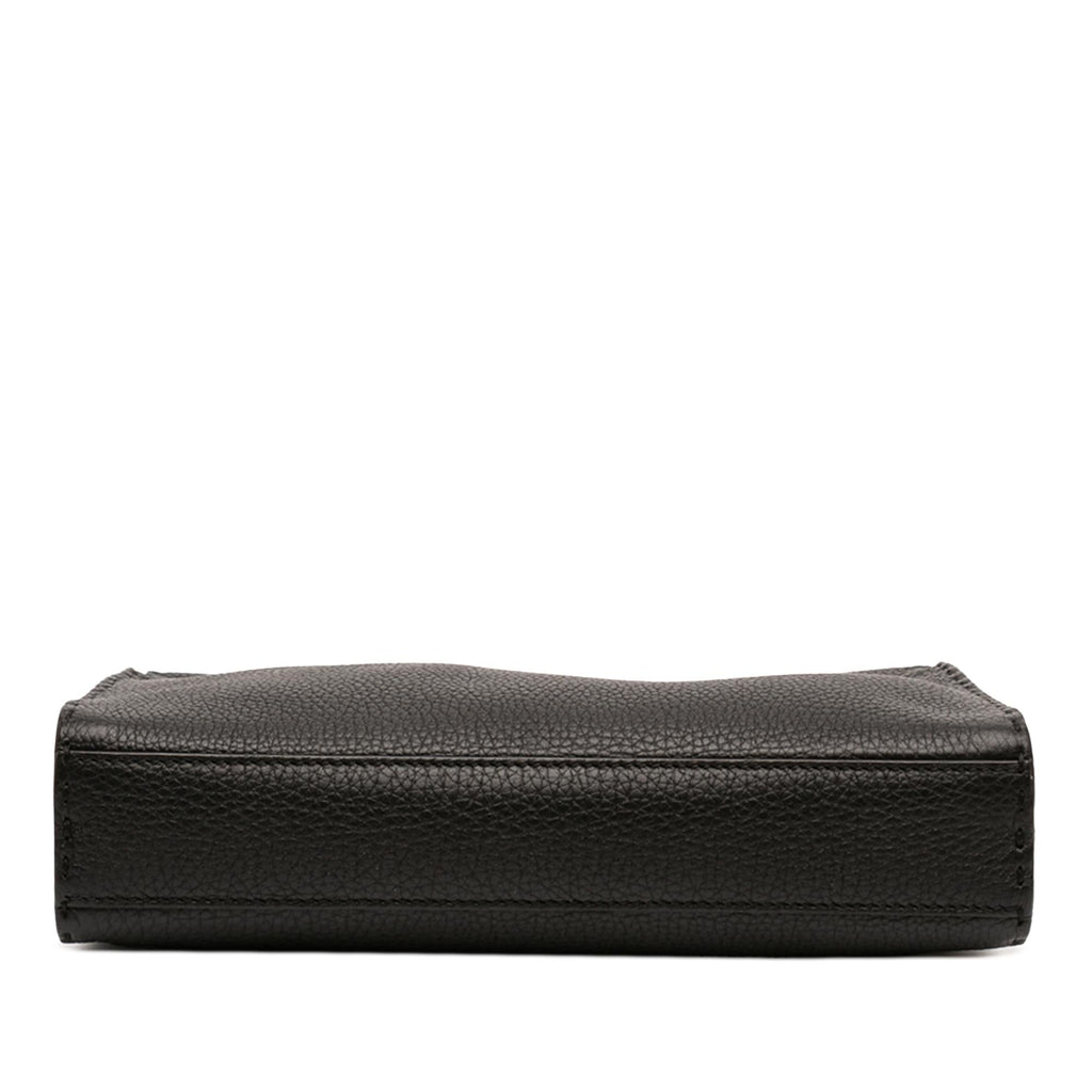 Fendi Mini Calfskin Romano Selleria Peekaboo Iconic Fit Satchel - Black