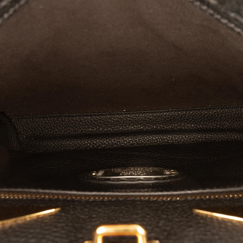 Fendi Mini Calfskin Romano Selleria Peekaboo Iconic Fit Satchel - Black