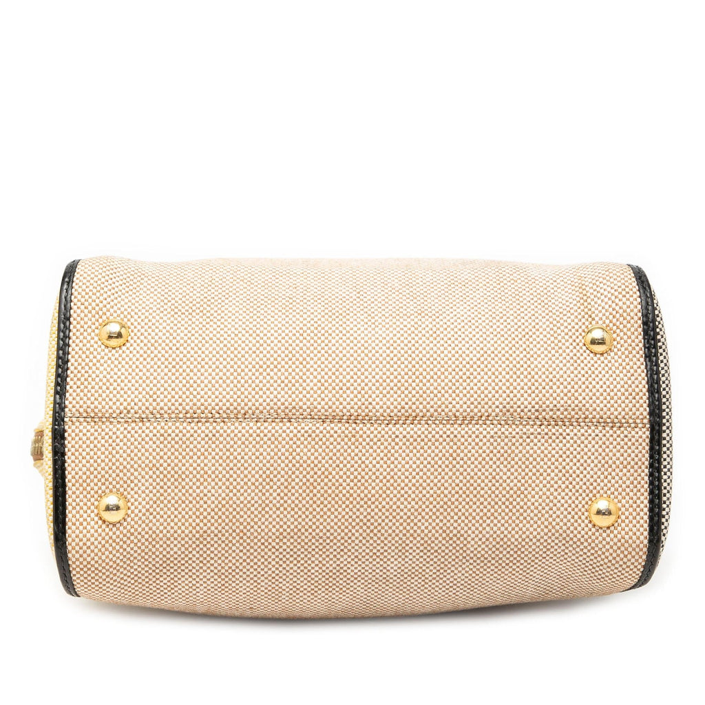 Fendi Mini Canvas Colorblock Chameleon Satchel - Beige