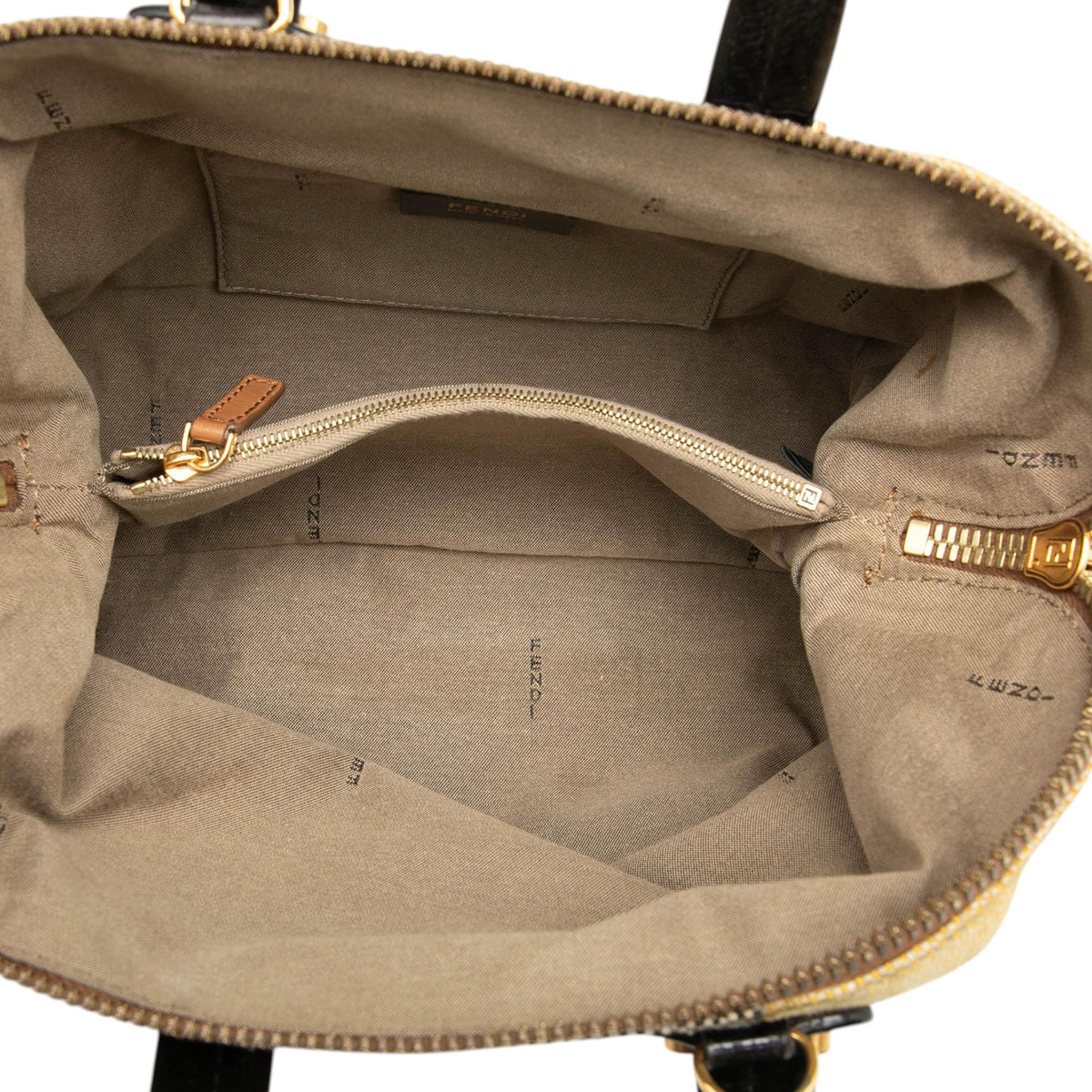 Fendi Mini Canvas Colorblock Chameleon Satchel - Beige