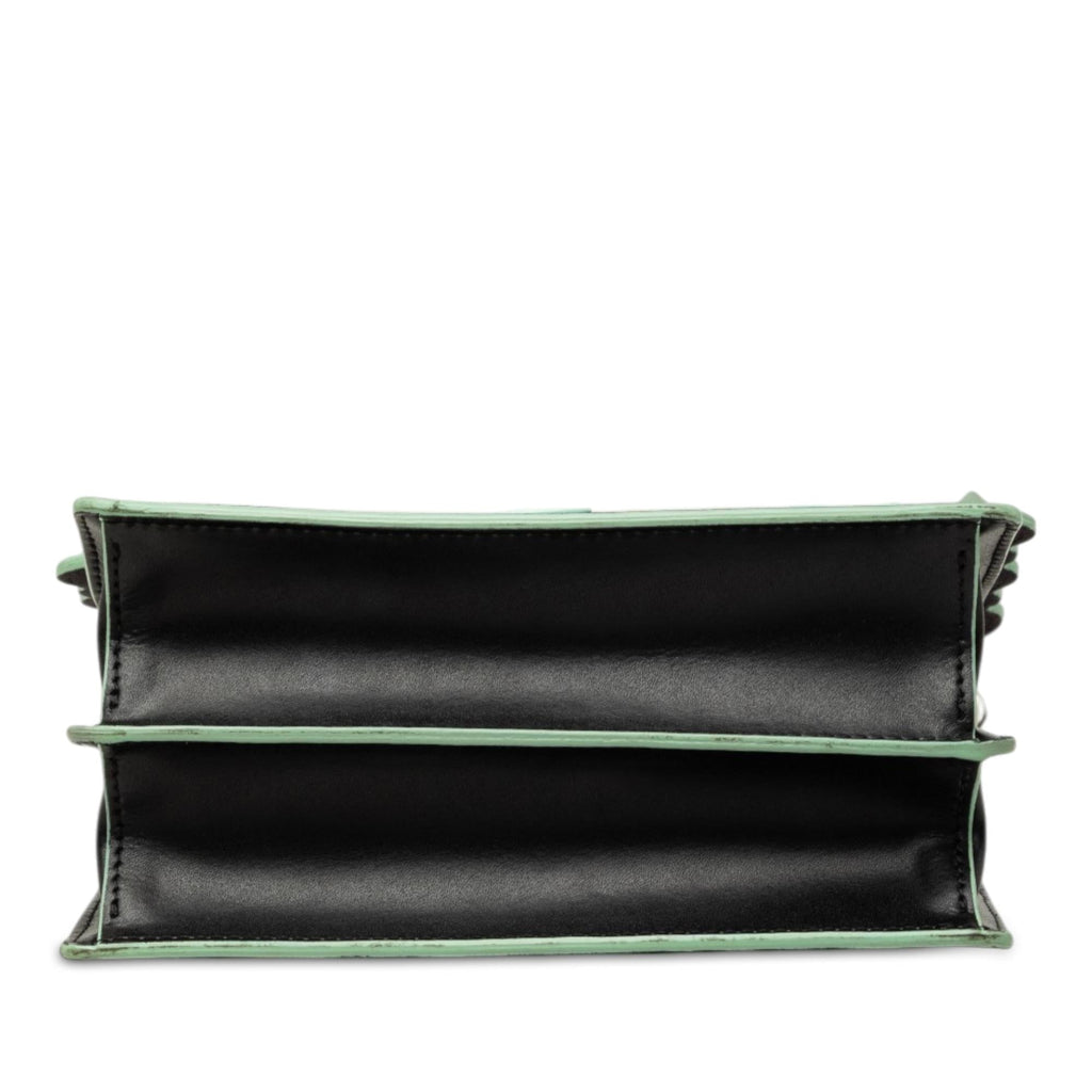 Fendi Mini Scalloped Leather and Acrylic Studs Kan I Crossbody Bag - Black