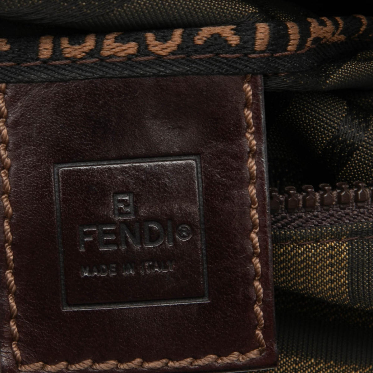 Fendi Mini Zucca Canvas Handbag Satchel - Brown