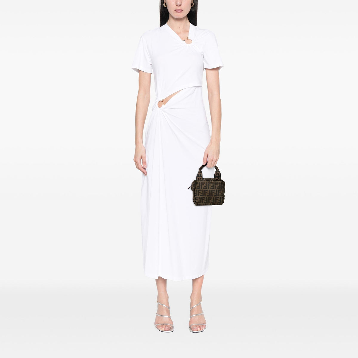 Fendi Mini Zucca Canvas Handbag Satchel - Brown