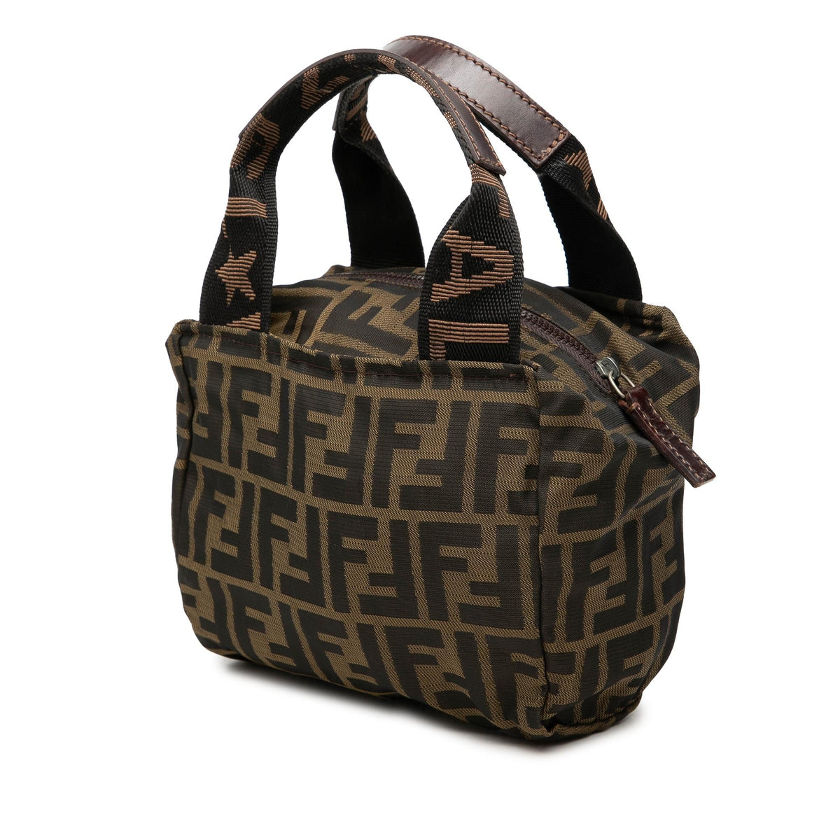 Fendi Mini Zucca Canvas Handbag Satchel - Brown