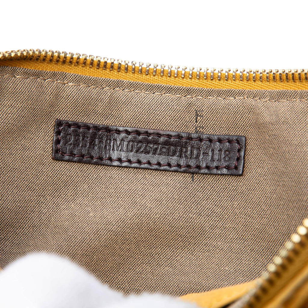 Fendi Pleated Nubuck FF Chain Pochette - Yellow