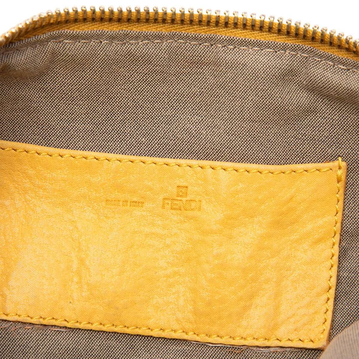 Fendi Pleated Nubuck FF Chain Pochette - Yellow