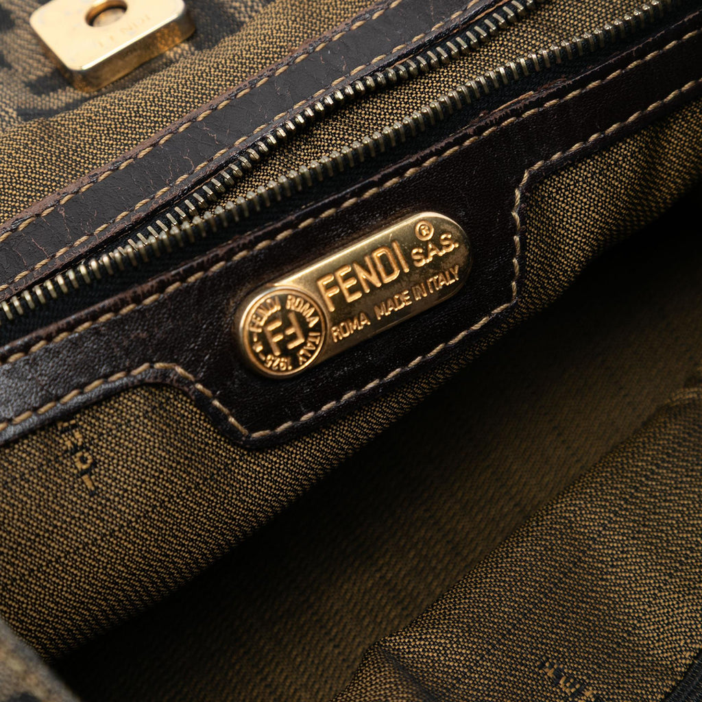 Fendi Small Zucca Canvas Twins Tote Bag - Brown
