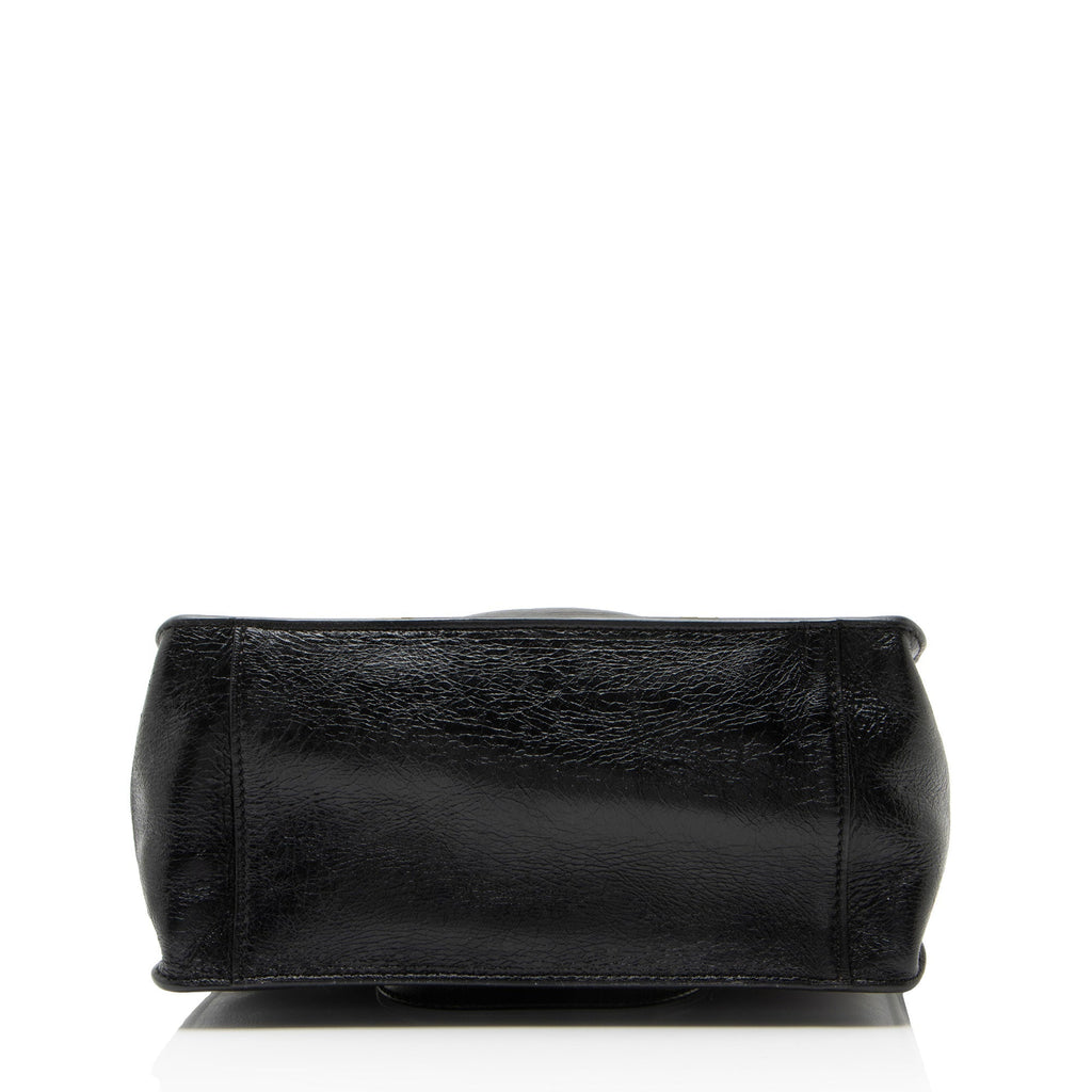 Fendi Suede Glazed Calfskin Grace Flip Tote Bag - Black/Brown
