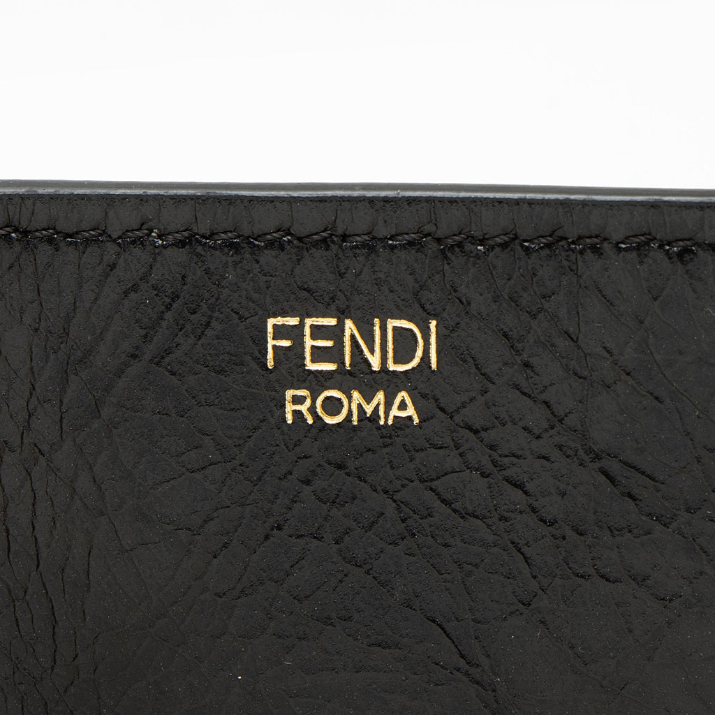 Fendi Suede Glazed Calfskin Grace Flip Tote Bag - Black/Brown