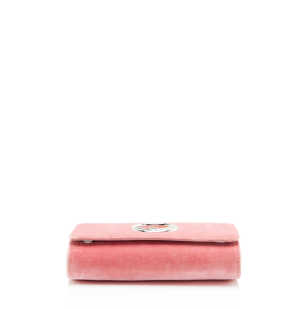 Fendi Velvet Kan I F Wallet on Chain - Pink