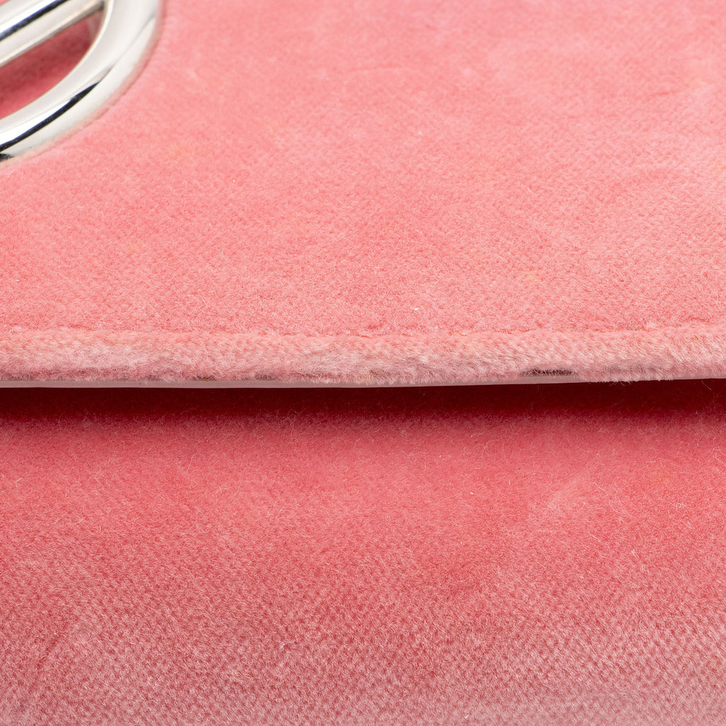 Fendi Velvet Kan I F Wallet on Chain - Pink