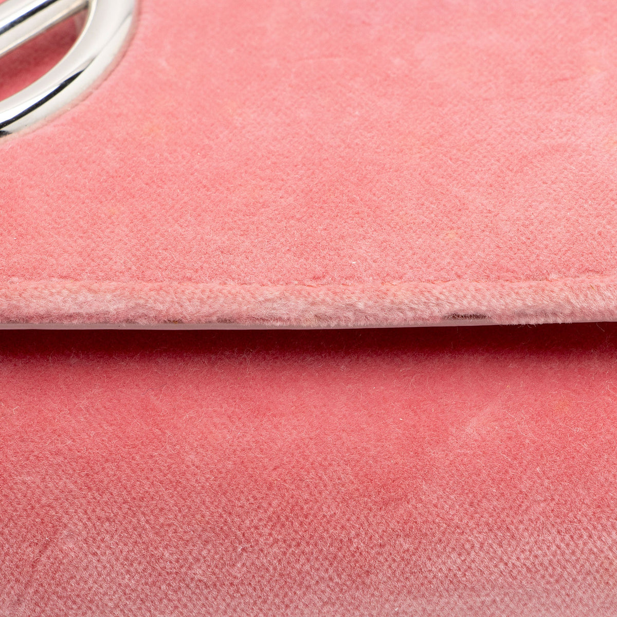 Fendi Velvet Kan I F Wallet on Chain - Pink