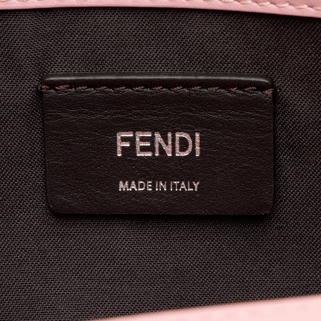 Fendi Velvet Kan I F Wallet on Chain - Pink