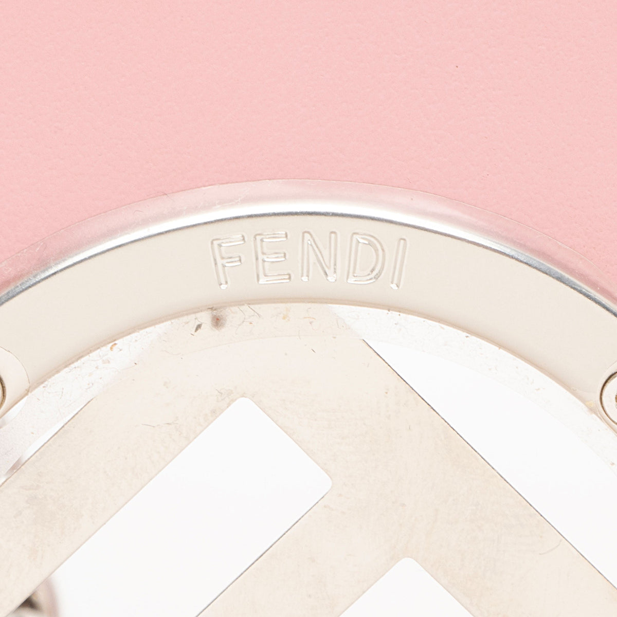 Fendi Velvet Kan I F Wallet on Chain - Pink