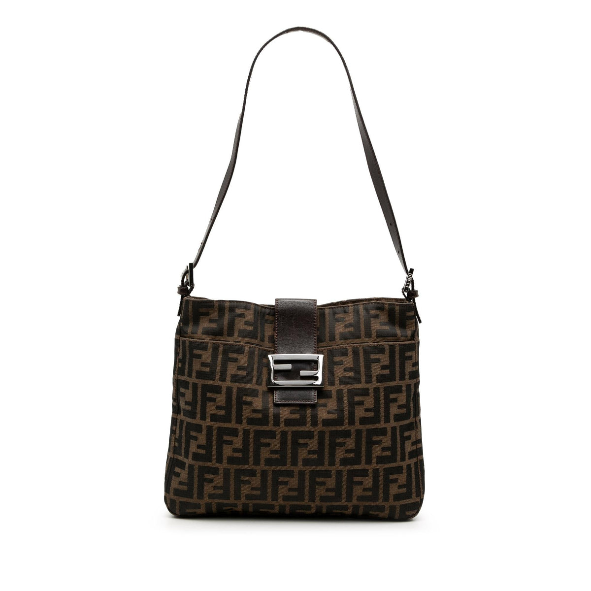 Fendi Zucca Canvas Shoulder Bag - Brown