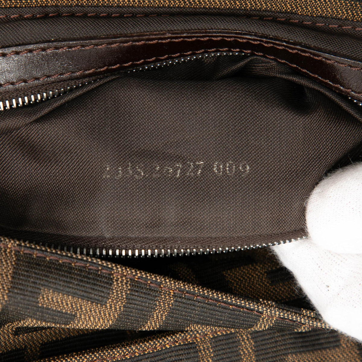 Fendi Zucca Canvas Shoulder Bag - Brown